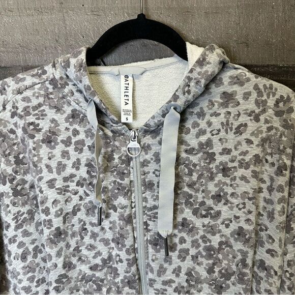 Athleta balance printed Gray Floral Zip Up Hoodie small - Picture 4 of 6